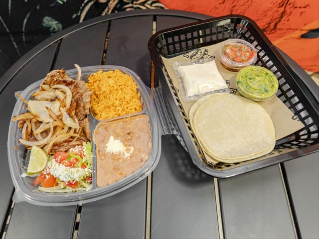 Skirt Steak Fajita Plate.