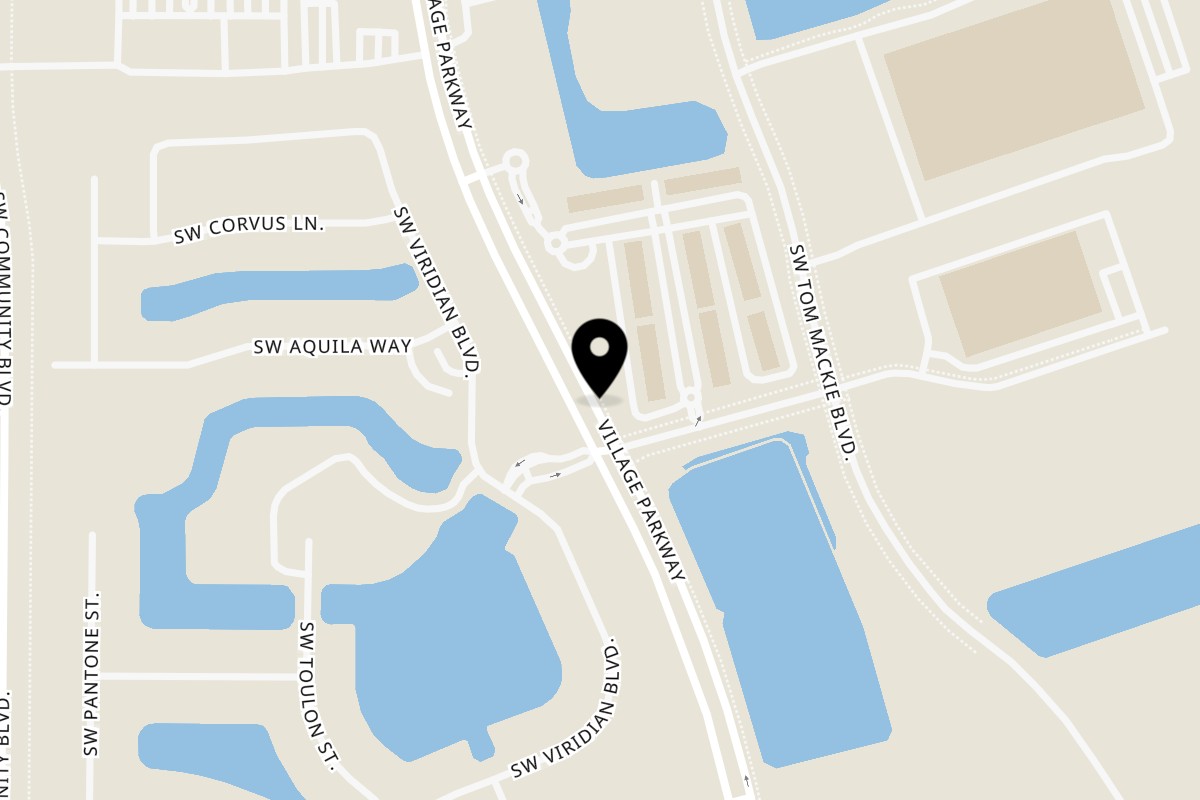 Map showing the location of Tacos Ponchos SW Village Parkway on 13845 SW Vlg Pkwy in Port St. Lucie